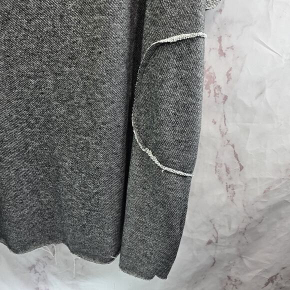 Three Bird Nest Dress Womens Medium Gray Poncho Sweatshirt Cape Wrap Cover Up - Picture 4 of 11